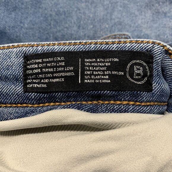 BLANQI® Maternity Jeans Size 12 Capri Knit Band Straight Leg Med Wash Denim READ - Picture 11 of 12